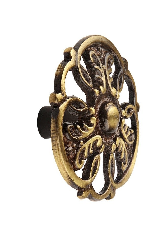 HOBKNOBS Ornate Antique Brass (50 mm Dia) Cabinet Drawers/Wardrobe/Kitchen Door Pull Handle Knobs - Brownish Gold. - Image 2