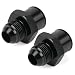 Jetuplusllc Pair SBC 10AN Valve Cover Adapter Aluminum Fittings for PushIn Grommet Black - Image 2