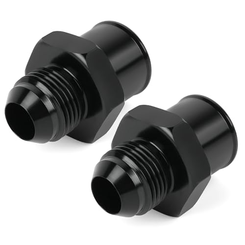 Jetuplusllc Pair SBC 10AN Valve Cover Adapter Aluminum Fittings for PushIn Grommet Black - Image 1