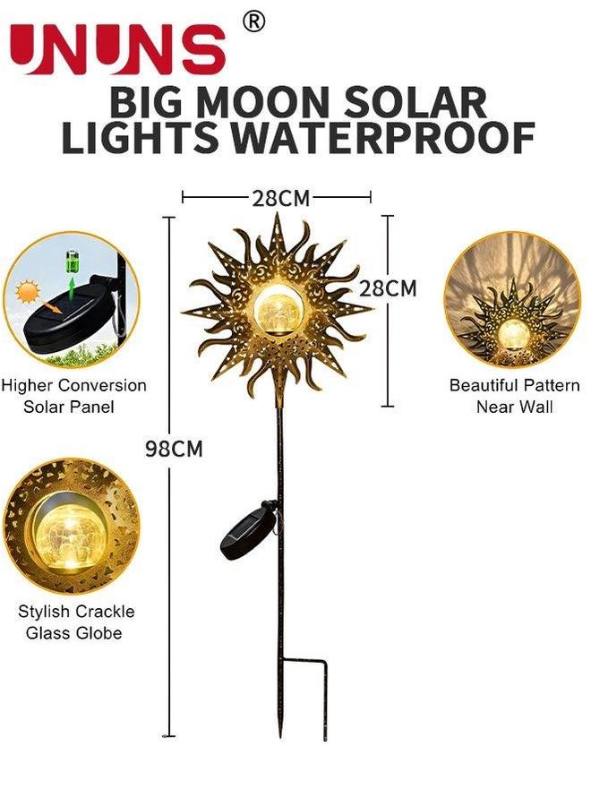 UNUNS Led Solar Light,Outdoor Lanterns,Solar Garden Lights,Patio Decor Metal Yard Art Accessories,Outdoor Decorations For Porch,Yard,Lawn,Patio,Courtyard  - Image 2