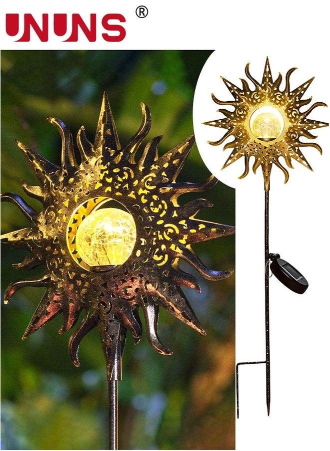 UNUNS Led Solar Light,Outdoor Lanterns,Solar Garden Lights,Patio Decor Metal Yard Art Accessories,Outdoor Decorations For Porch,Yard,Lawn,Patio,Courtyard  - Image 1
