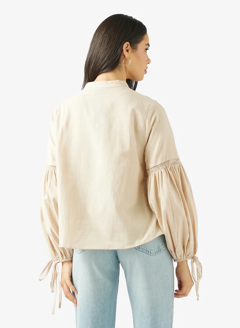 Ginger Peasant Volume Blouse