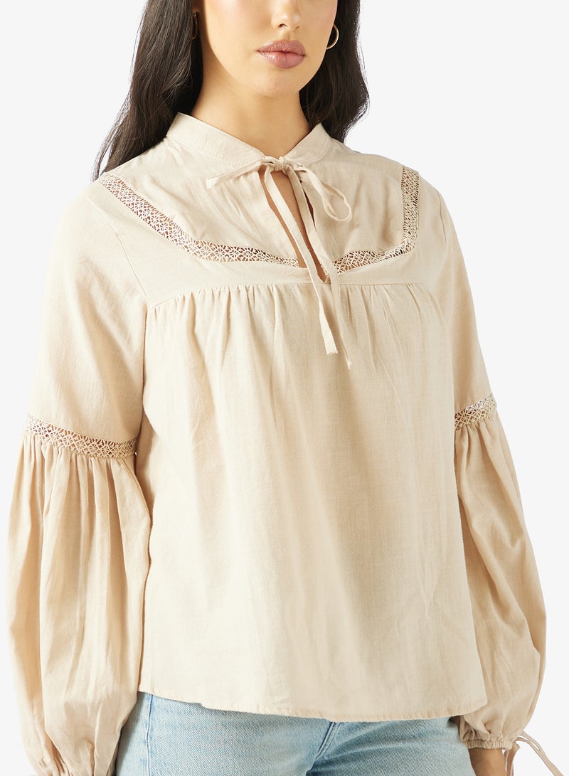 Ginger Peasant Volume Blouse - Image 3