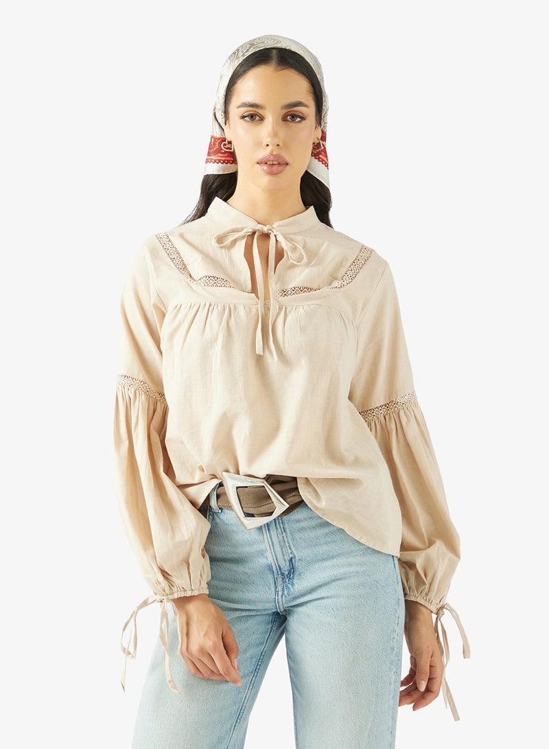 Ginger Peasant Volume Blouse - Image 1