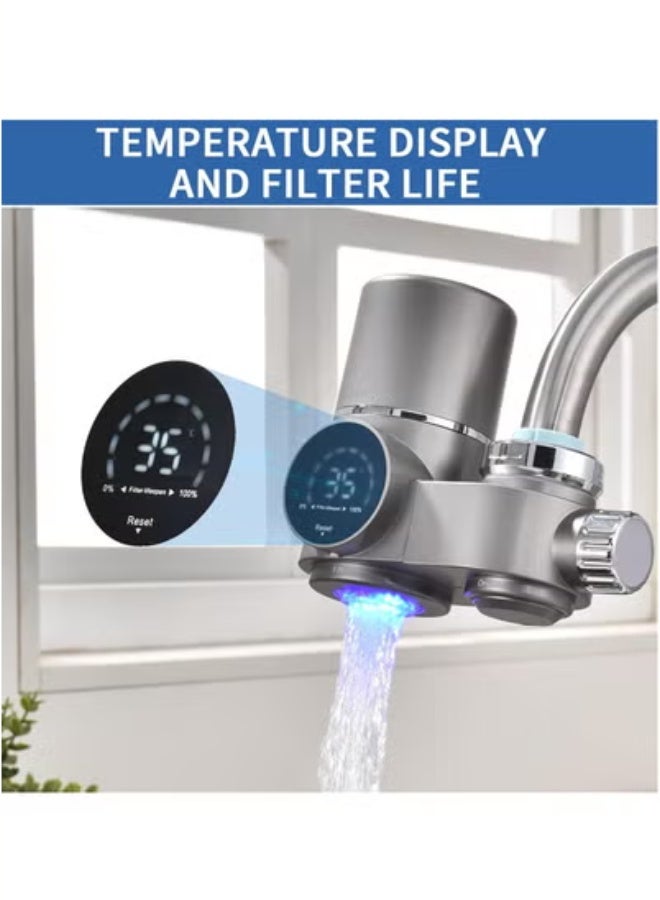 general Faucet Mount Water Filter, LED Display Tap Water Purifier Reduces Lead Chlorine Heavy Metals, Water Filter for Sink Faucet Fits Standard Faucets,Includes 1 Filter - Image 2