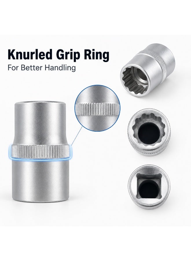 13mm 12 Point Small Socket, 1/2 Inch Square Drive Chrome Vanadium Steel CR-V Socket Wrench Tool for Ratchet, Breaker Bar and Automotive Repair - Image 5
