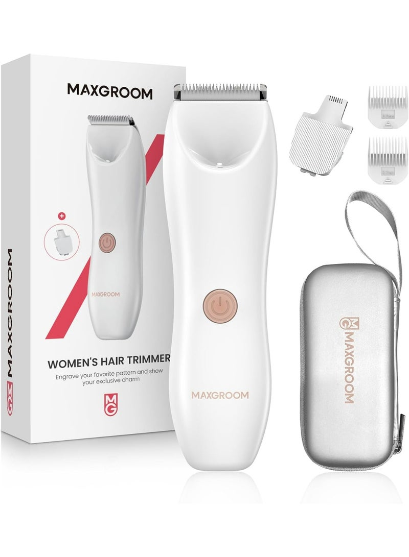 MAXGROOM Bikini Trimmer for Women, Intimate Grooming Ceramic Blades for DIY Styling, Waterproof Electric Razor for Pubic Hair ladies Body Legs Underarms - Image 1