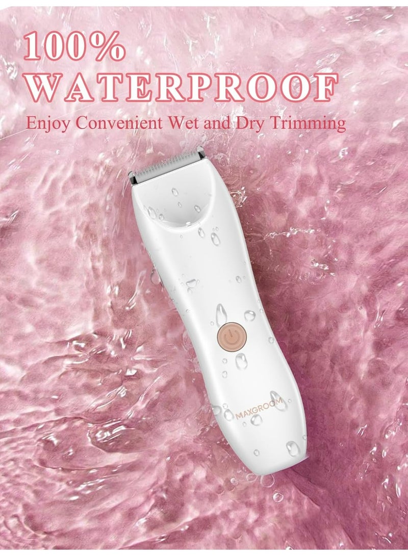 MAXGROOM Bikini Trimmer for Women, Intimate Grooming Ceramic Blades for DIY Styling, Waterproof Electric Razor for Pubic Hair ladies Body Legs Underarms - Image 4
