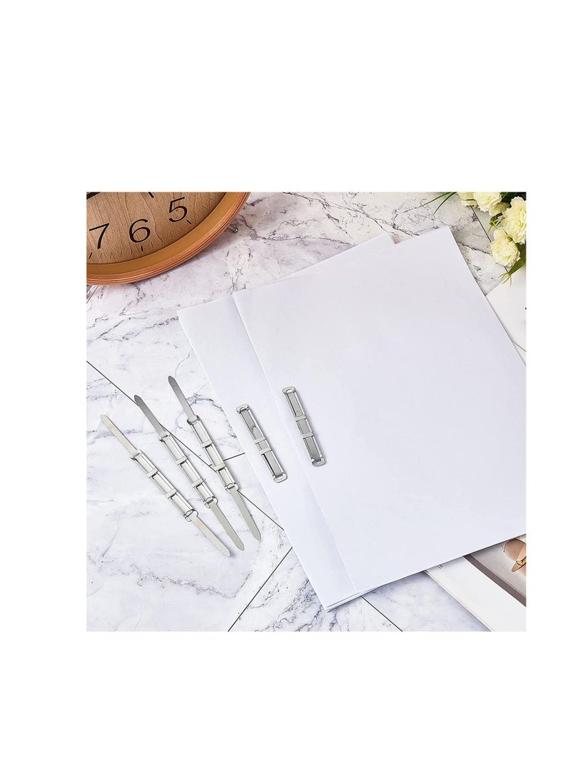 Terabyte 100 مجموعة من مشابك الورق ذات الشوكات القياسية 2 ثقب، مشبك ورق معدني بطول 2.75 بوصة، ضاغط لحافظة ملفات الورق، علبة تحتوي على 100 مجموعة كاملة فضية - Image 2