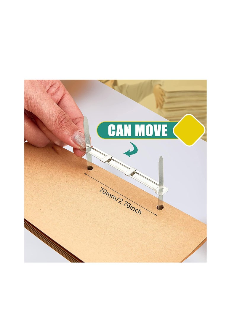 Terabyte 100 مجموعة من مشابك الورق ذات الشوكات القياسية 2 ثقب، مشبك ورق معدني بطول 2.75 بوصة، ضاغط لحافظة ملفات الورق، علبة تحتوي على 100 مجموعة كاملة فضية - Image 3