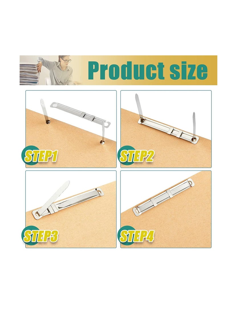 Terabyte 100 مجموعة من مشابك الورق ذات الشوكات القياسية 2 ثقب، مشبك ورق معدني بطول 2.75 بوصة، ضاغط لحافظة ملفات الورق، علبة تحتوي على 100 مجموعة كاملة فضية - Image 4