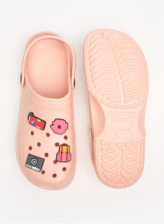 Aqua - Girls Applique Detail Slip-On Clogs - Image 1