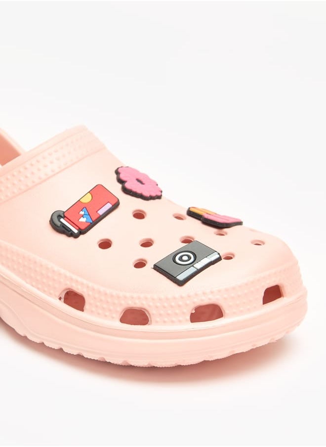 Aqua - Girls Applique Detail Slip-On Clogs - Image 1