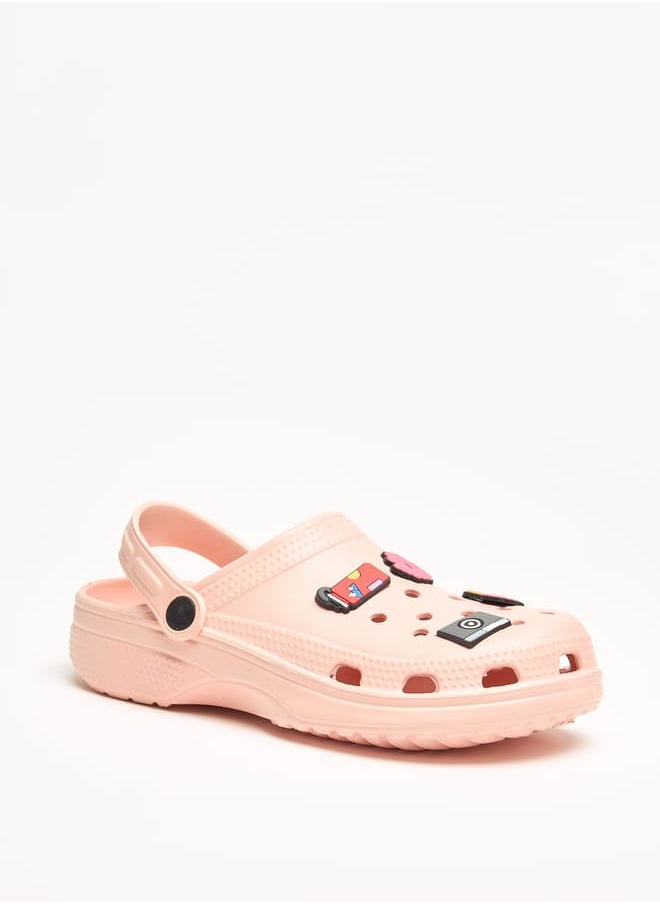 Aqua - Girls Applique Detail Slip-On Clogs - Image 1