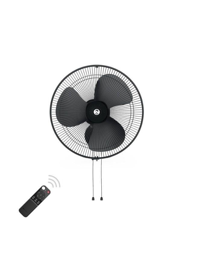 atomberg Renesa 400mm Wall Mount Fan | 5-star rated | Ideal for Home & Office | Silent BLDC Fan | 6 Speeds | 35W | Remote with Oscillation, Timer, Sleep | 2 Years Warranty (Midnight Black) - Image 1