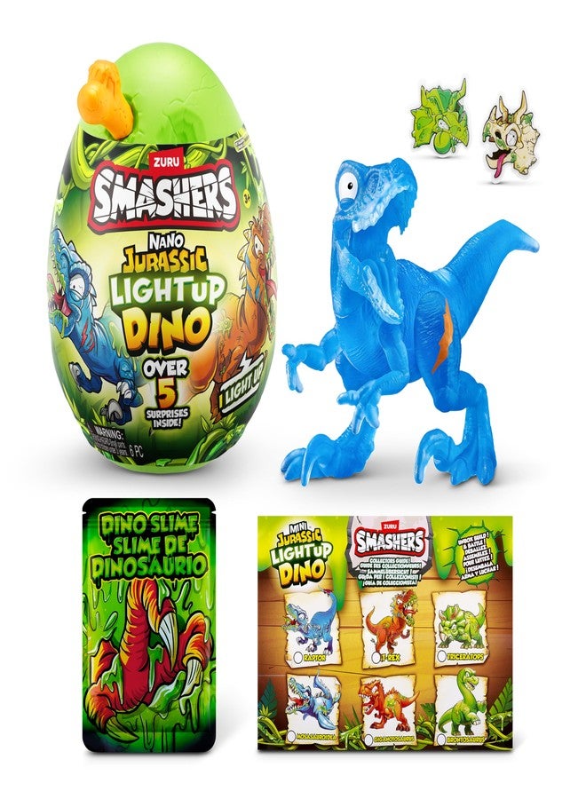 ZURU SMASHERS مجموعة ZURU Smashers Nano Jurassic Light Up Dino (عبوة من 3 قطع، تشكيلة عشوائية)، لعبة بيض ديناصور قابلة للتجميع مع أكثر من 5 مفاجآت للأولاد والأطفال - Image 2