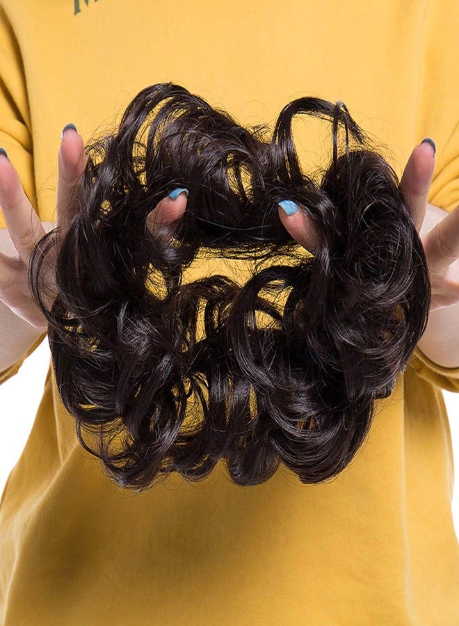 VIVIAN Black 1PCS Messy Bun Hair Piece Synthetic Hair Extension for Girls - Image 3