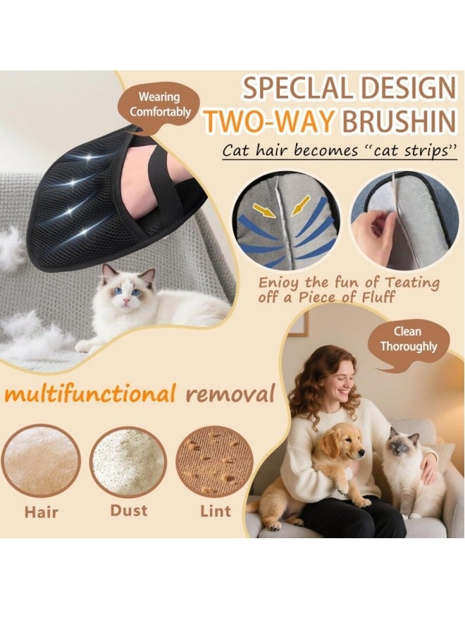 2pcs Pet Hair Removal Glove, Electrostatic Five-Finger Design, Reusable Fur Remover for Cats, Dogs, Couch, Carpet, Car Seat (1pc) - Image 5
