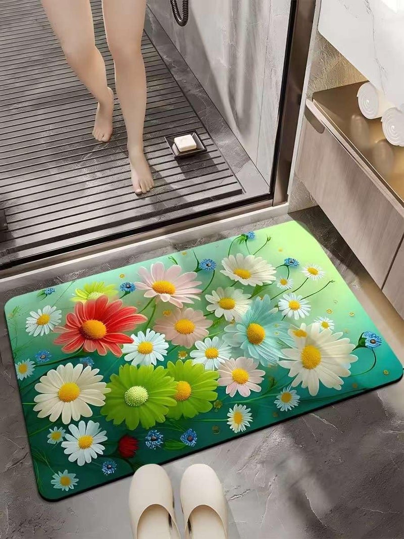 SKVM Memory Foam Water Absorbent Rectangular Shape Mat for Bathroom Kitchen Floor Door Entrance Anti Slip Foot Skid Shower mat (Design 6) - Image 3