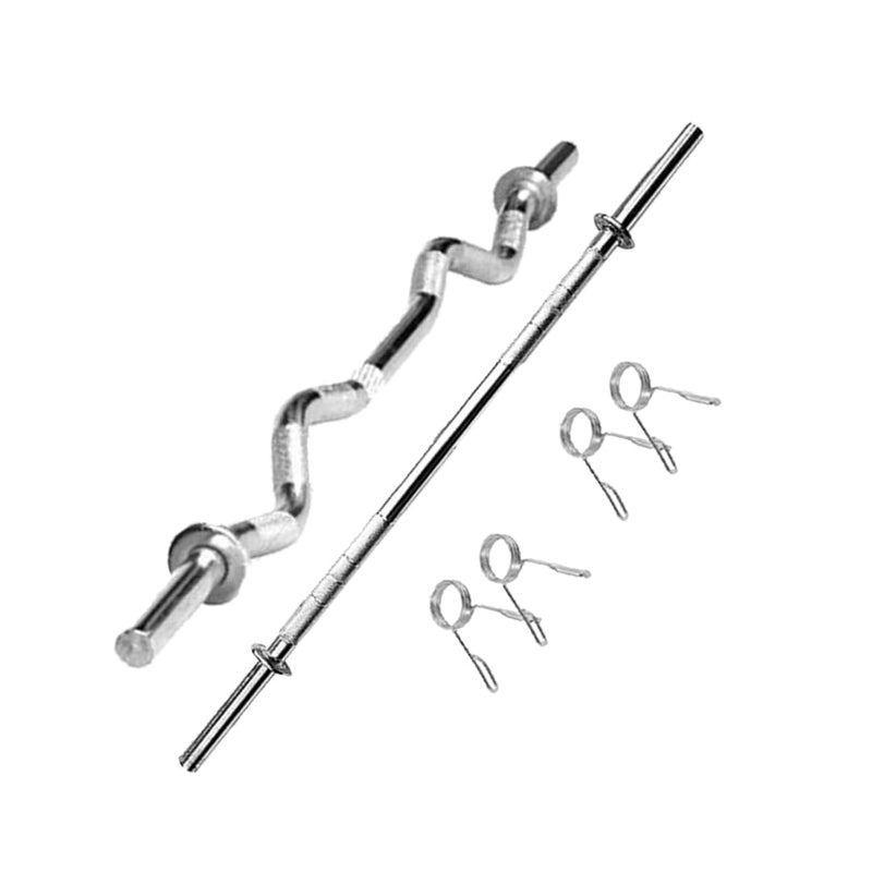 FITNACE Weight Lifting Rod, Gym Bar 3 Feet Curl Bar and 4 feet Straight Bar with Locks, Chrome Plated Steel Gym Rod for Exercise, Fitness and Home Gym - Image 5