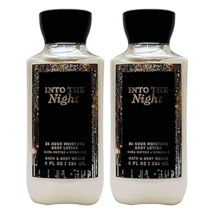 Bath & Body Works and Super Smooth Lotion Sets Gift For Women 8 Oz -2 Pack (Into The Night)