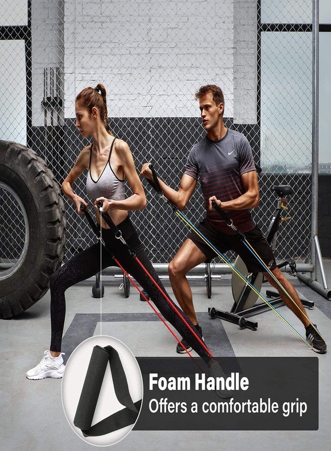 Brajin 11 Piece Adjustable Power Rubber Resistance Band Set with Door Anchor and Hook for Pull ups, tricep, Legs - Image 3