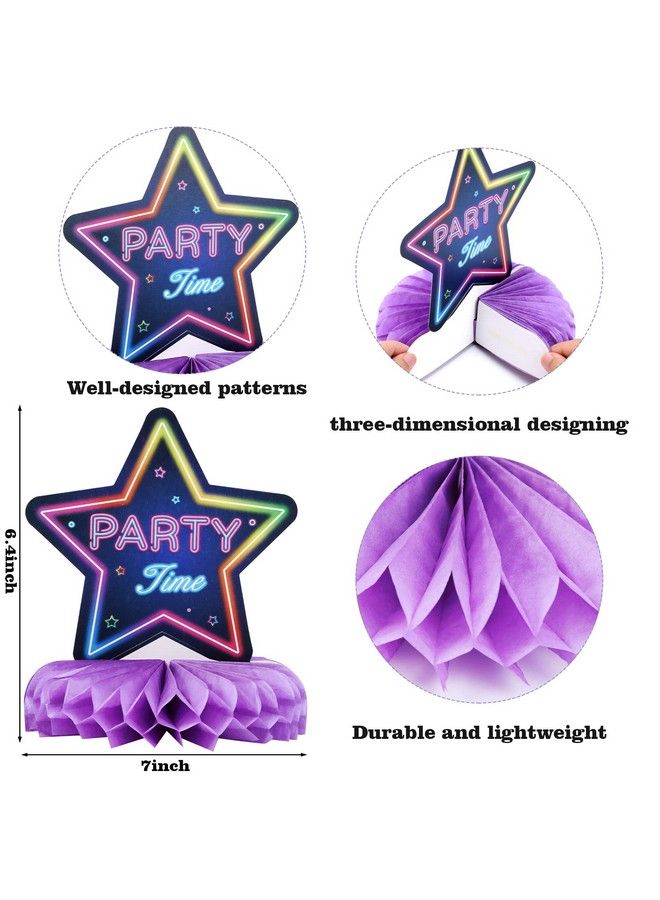 LOCOLO 9Piece Glow Neon Party Decoration Honeycomb Centerpieces For Tables Let Glow Honeycomb Decorations Tabletop Centerpiece Sign For Glow In Dark Party Baby Shower - Image 4