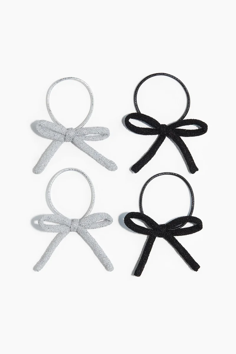 H&M 4-pack bow-detail hair elastics