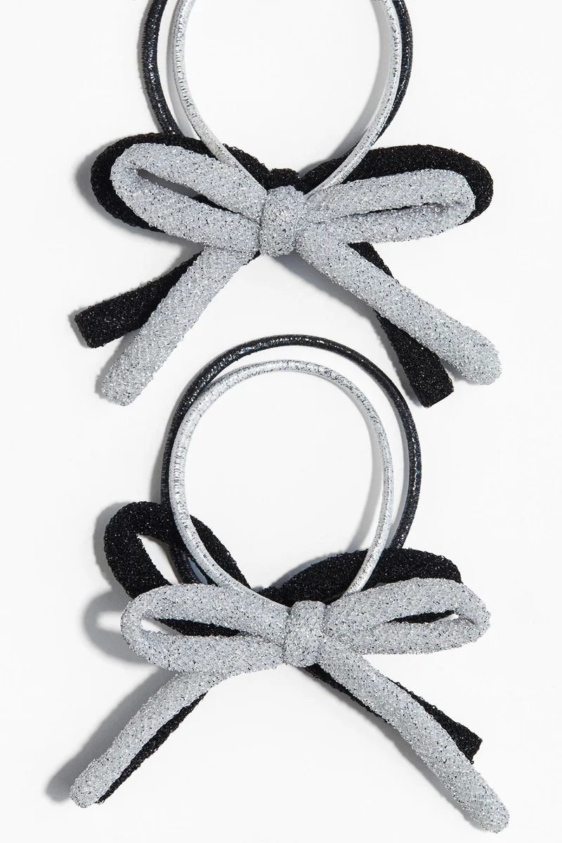 H&M 4-pack bow-detail hair elastics