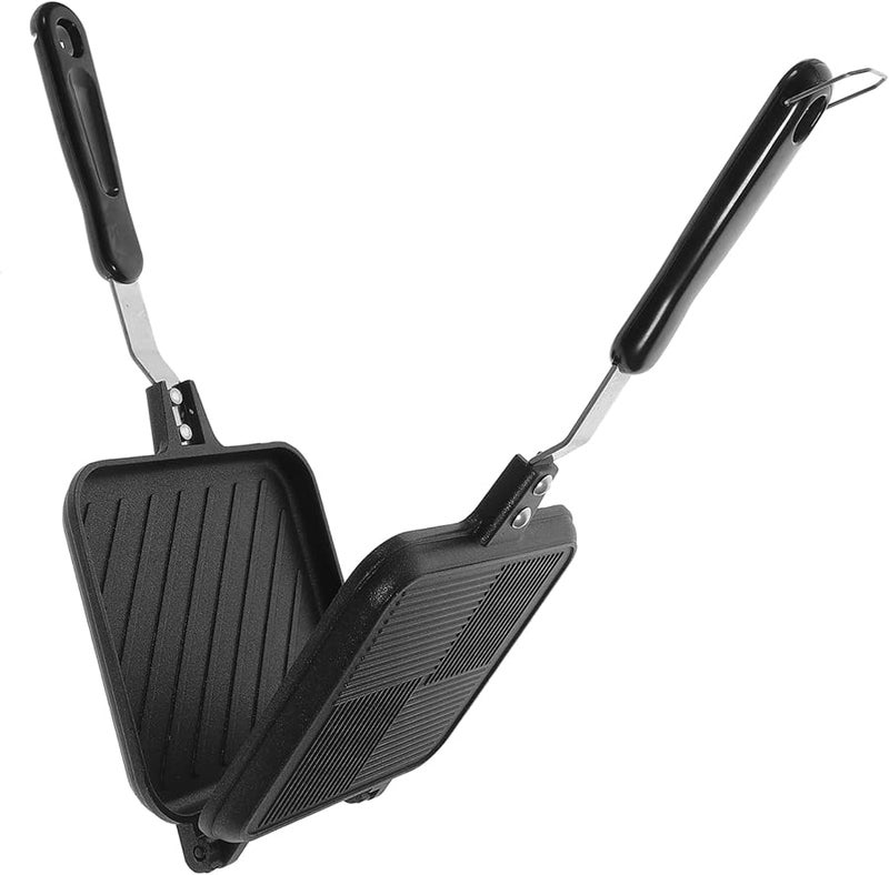 Double Sided Sandwich Maker Pan With Ergonomic Handle For Toast And Hot Sandwiches - Image 2