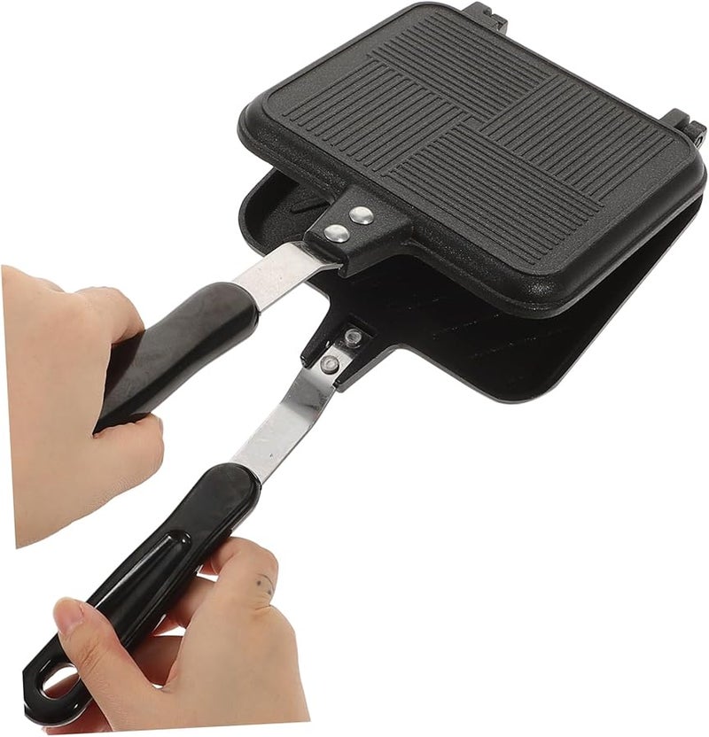 Double Sided Sandwich Maker Pan With Ergonomic Handle For Toast And Hot Sandwiches - Image 5