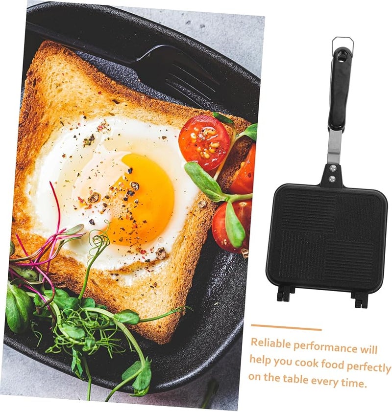 Double Sided Sandwich Maker Pan With Ergonomic Handle For Toast And Hot Sandwiches - Image 4