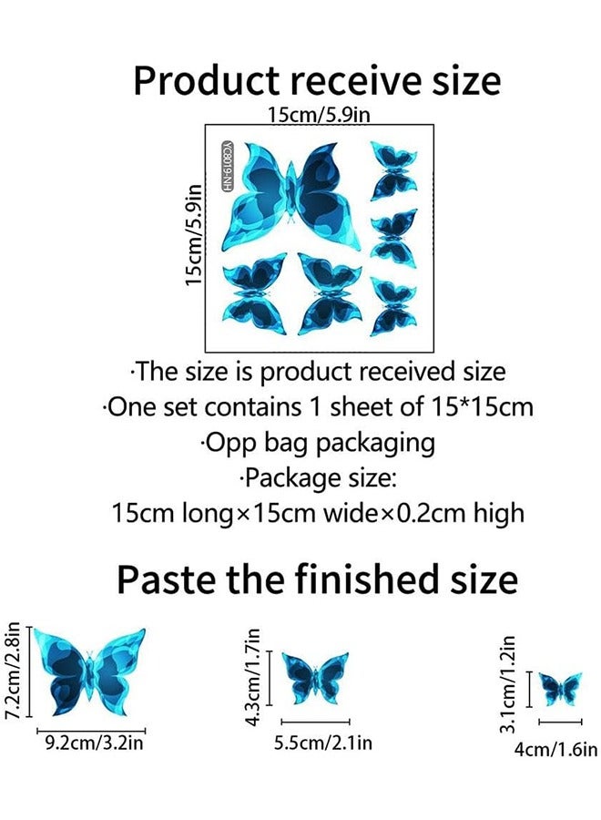 اتش واي حزمة من 12 ملصقات الحائط مضيئة ملصقات الحائط الأزرق 3D فراشة ملصقات الحائط مضيئة للديكور المنزلي غرفة الأطفال غرفة نوم الديكور احتفالي حزب الديكور DIY - Image 2