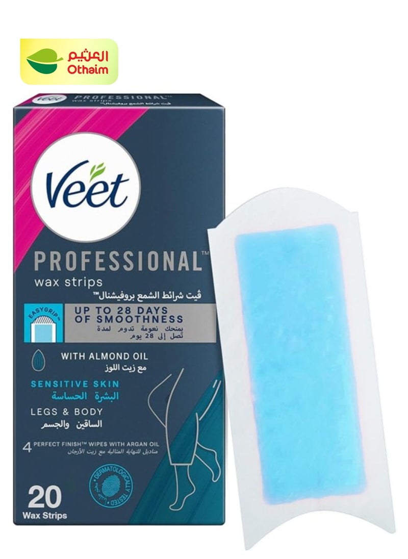 Veet - Veet Sensitive Skin Ready Wax Strips with Easy Grip, 20 Strips - Image 1