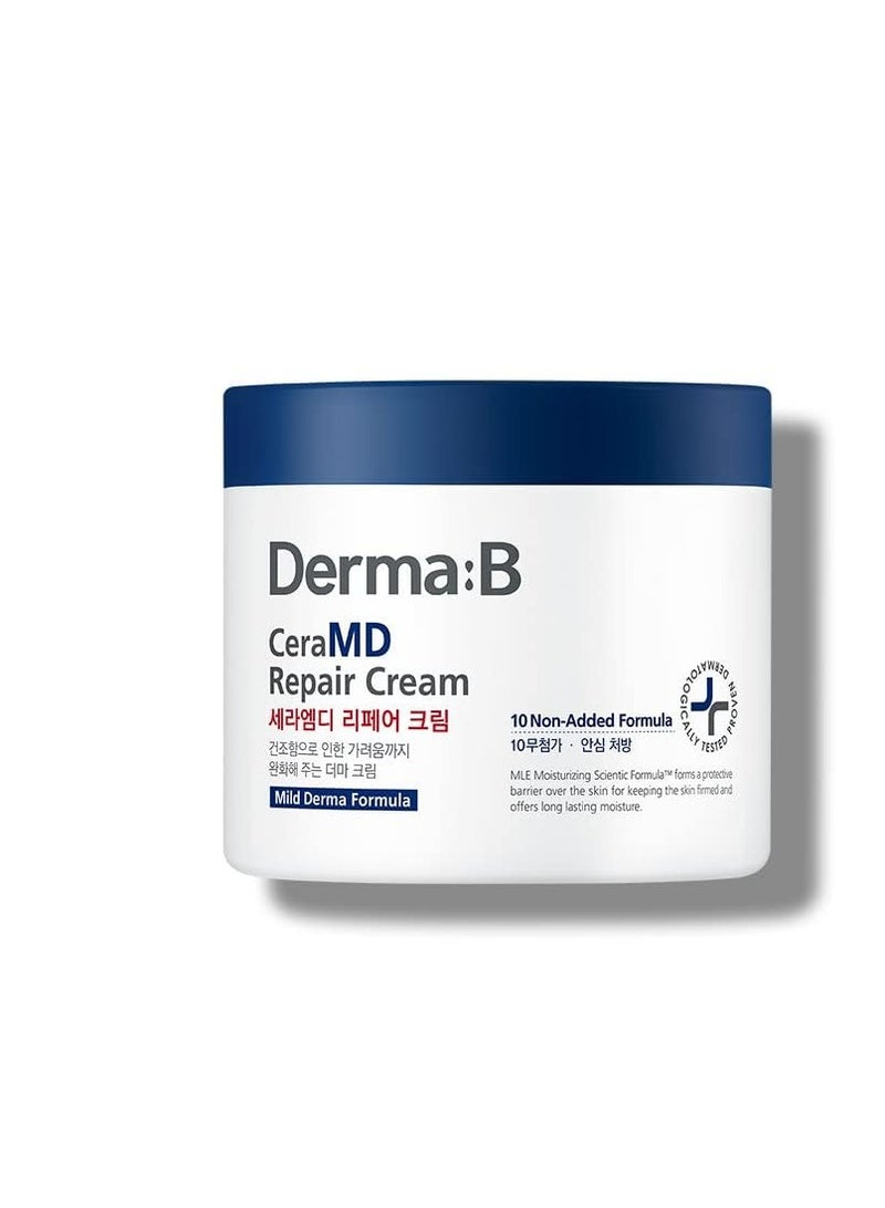 derma b DERMA B CeraMD Repair Body Cream, Unscented Moisturizer for Dry and Rough Skin, Relieves Itchiness due to Dryness, Fragrance Free, 14.54 Fl. Oz., 430ml  - Image 1