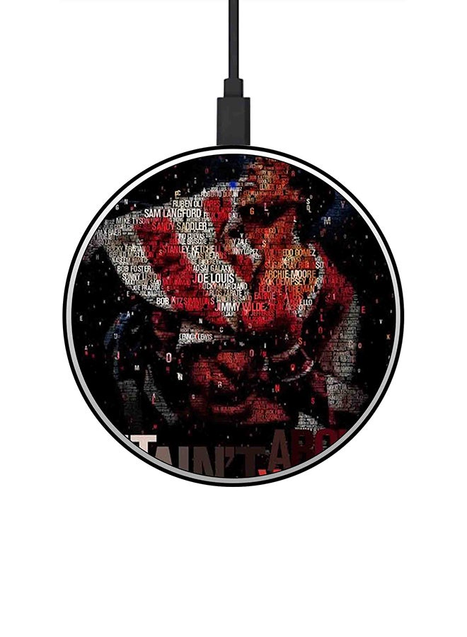 Theodor It Ain't About How Hard You Hit Printed Ultra Slim Fast Wireless Charger With USB Cable Multicolour - Image 1