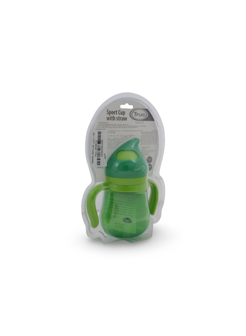 True Gold Sports Cup with Straw 210ml – Green - Image 2