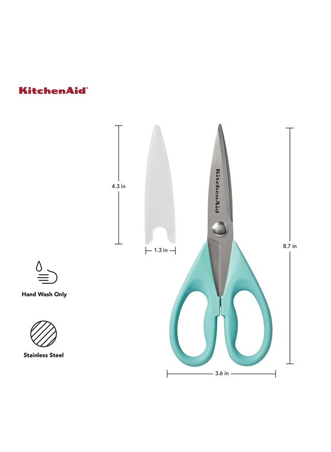 كيتشن إيد مقص مطبخ متعدد الأغراض من كيتشن إيد مع غلاف واقٍ، مقص متين من الفولاذ المقاوم للصدأ، آمن للاستخدام في غسالة الأطباق، مقبض ناعم ومريح، 8.72 بوصة، لون أزرق سماوي - Image 1