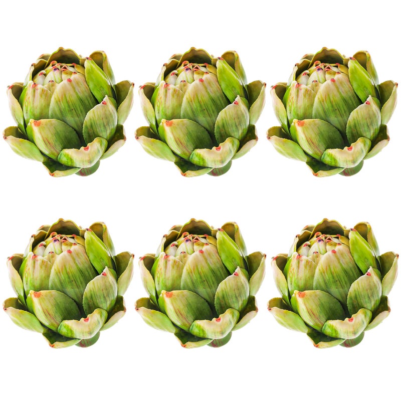 Meiwlong 6Pcs Small Green Faux Artichokes Fake Artichokes Artificial Vegetables and Fake Fruits Artichoke Bowl Filler for Home Kitchen Centerpiece Tabletop Decorations - Image 1
