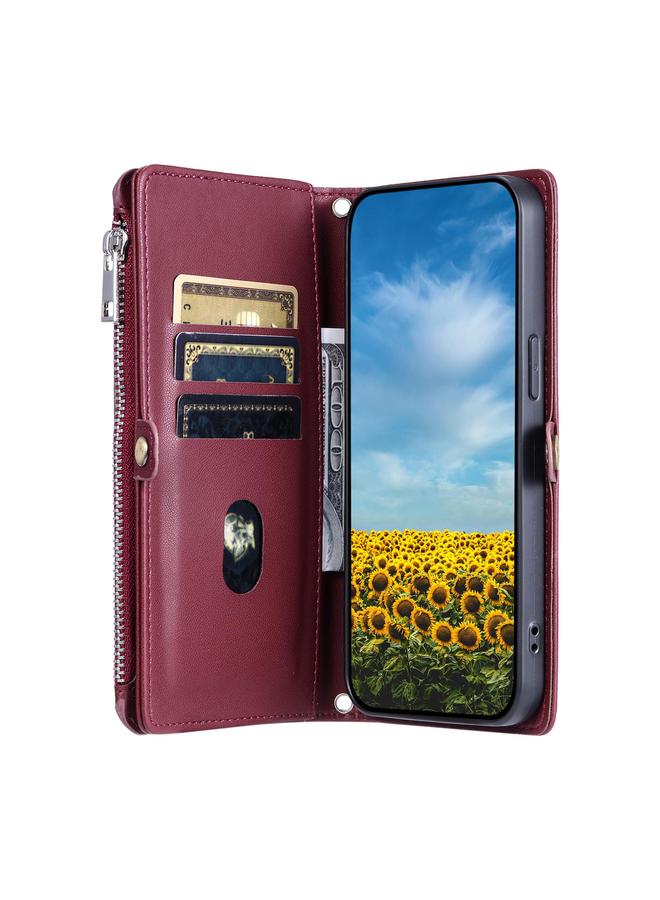 Zaboon Case For Google Pixel 10 Pro XL Leather Stitching Multi-card Slot Zipper Phone Case - Image 3