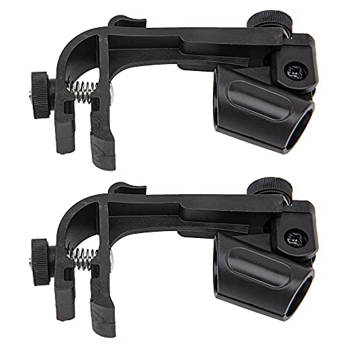 Yootones 2Pcs Yootones Adjustable Drum Microphone Clips Compatible with Snare Drum, Snare Rim Adjustable Mount Clamp (Black) - Image 2