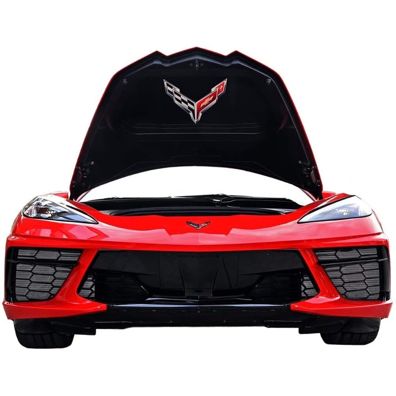 C8 Corvette Trunk Crossed Flag Metal Underhood Frunk Emblem Chrome Under Lid Decal Logo Made in USA for 20202025 Corvettes