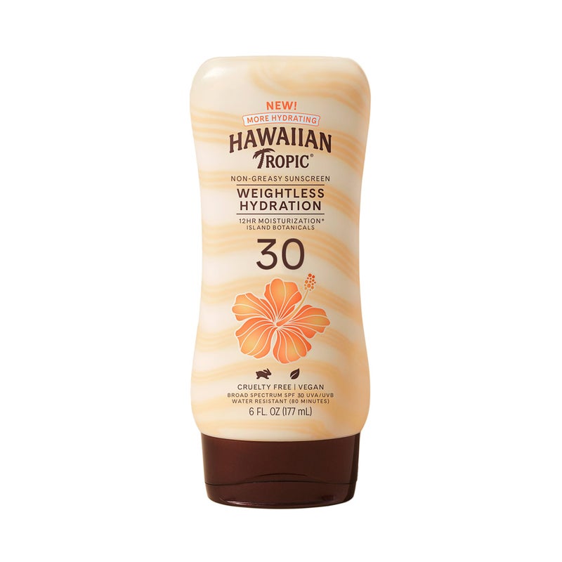 Hawaiian Tropic Weightless Hydration Lotion Sunscreen SPF 30, 6oz | Oil Free, Broad Spectrum, Oxybenzone Free, Body Sunscreen - Image 1