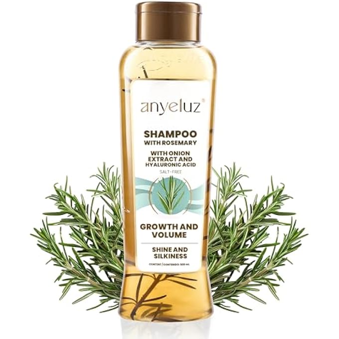 ANYELUZ - ROSEMARY SHAMPOO | WITH ONION EXTRACT, HYALURONIC ACID AND ROSEMARY | ACCELERATES GROWTH, GIVES SHINE AND SILKINESS TO YOUR HAIR | DESIGNED TO REDUCE HAIR LOSS,OILINESS AND DANDRUFF - Image 1