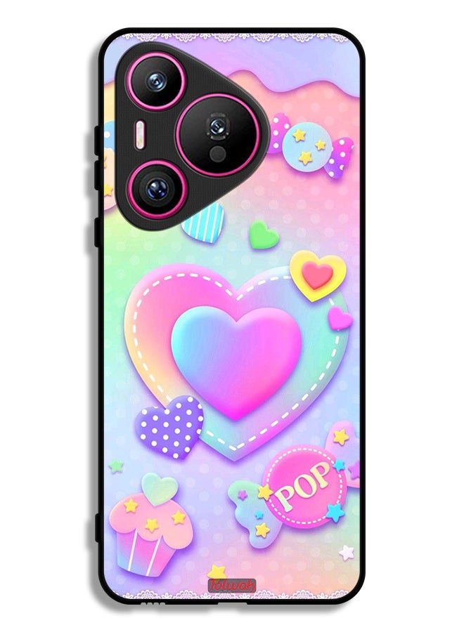 Tolwak Huawei Pura 70 Protective Case Cover Pop Hearts Art - Image 1