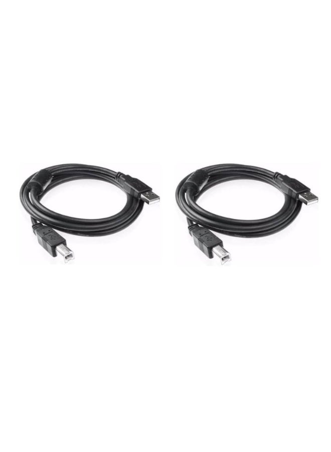 Kalon 2pcs Computer Cable 3.0 USB Cable 1.5 Meter  Black  Long Durable USB Cable for PC, Laptop- Black - Image 1