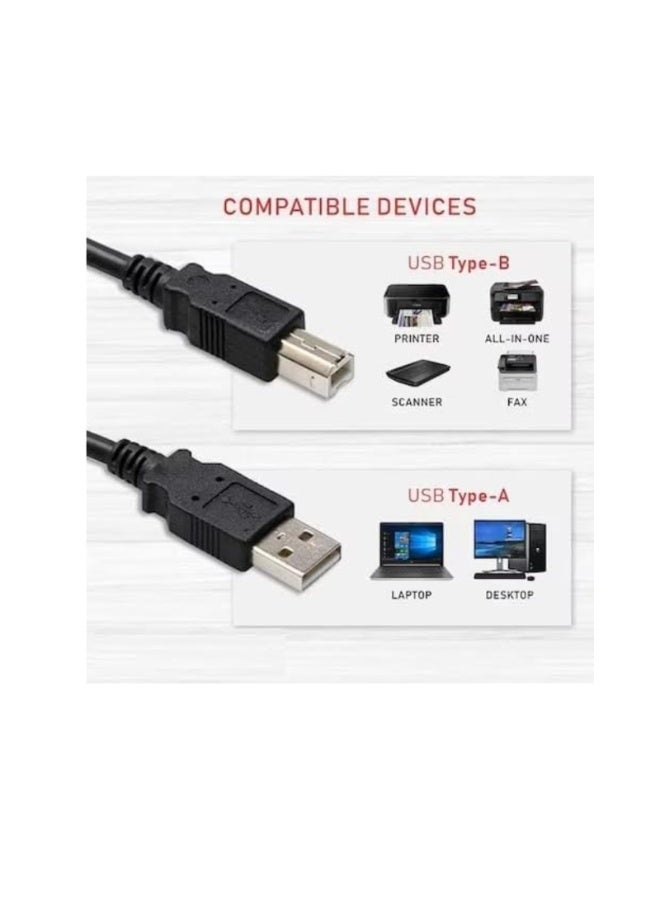 Kalon 2pcs Computer Cable 3.0 USB Cable 1.5 Meter  Black  Long Durable USB Cable for PC, Laptop- Black - Image 4