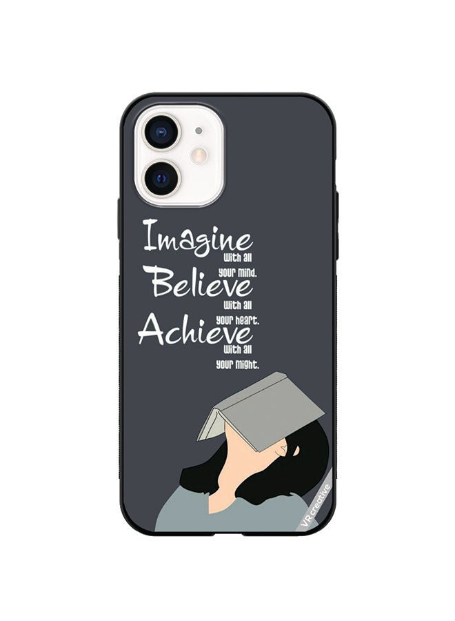 VR CREATIVE Protective Case Cover For Apple iPhone 12 mini Imagine Belive Achieve Design Multicolour - Image 1