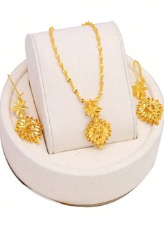 GOLDMAX 21k Gold Plated Necklace & Earrings Jewelry Set For Women  - Image 2