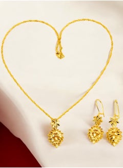 GOLDMAX 21k Gold Plated Necklace & Earrings Jewelry Set For Women  - Image 3